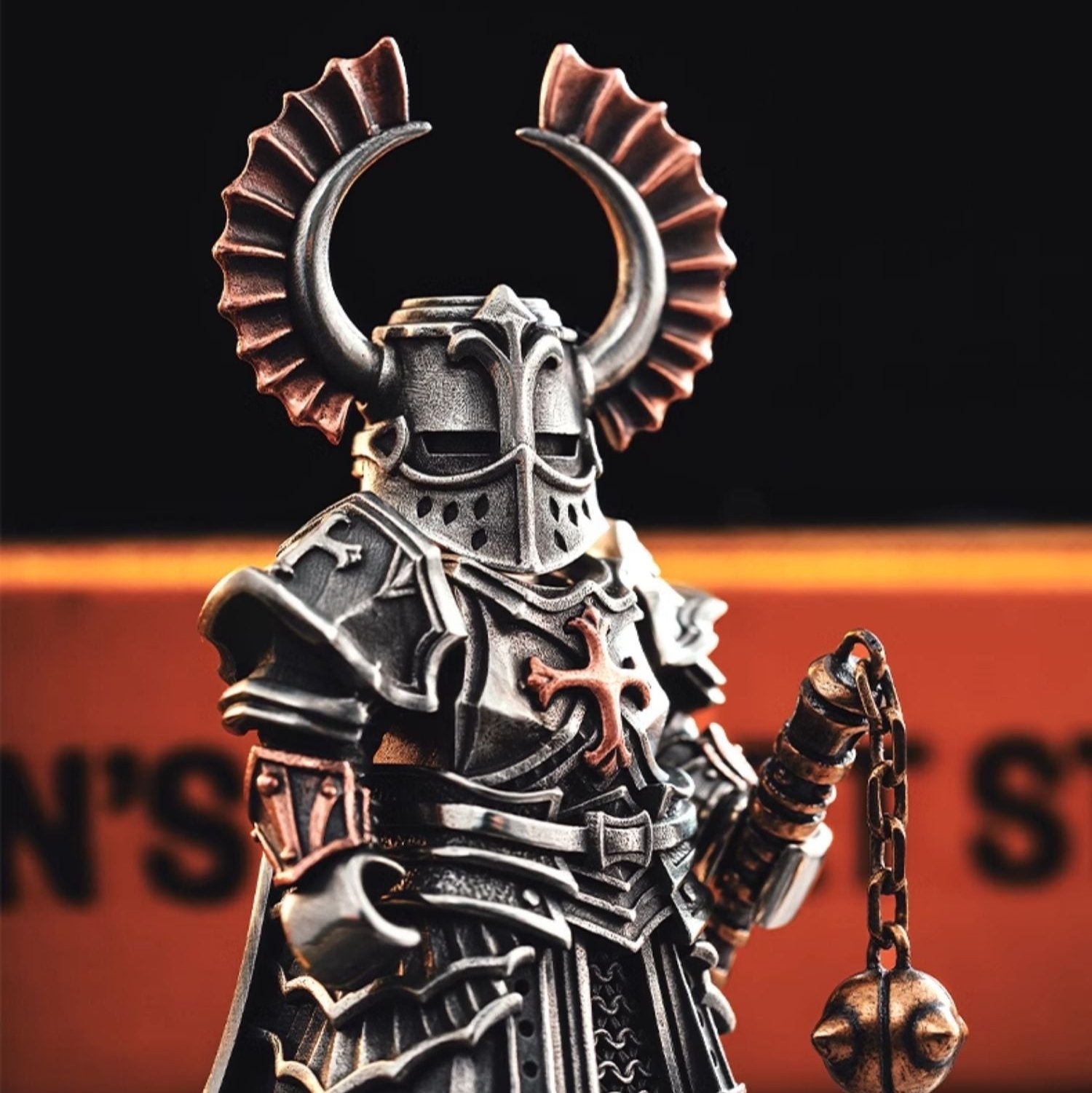 Nordic Style Handmade Pure Copper Magnetic Crusader Figurine