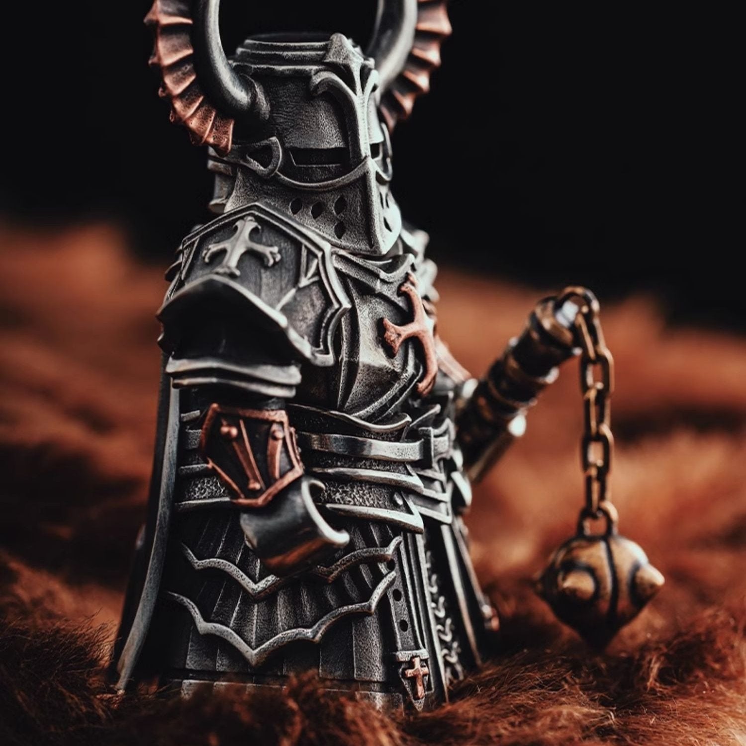 Nordic Style Handmade Pure Copper Magnetic Crusader Figurine