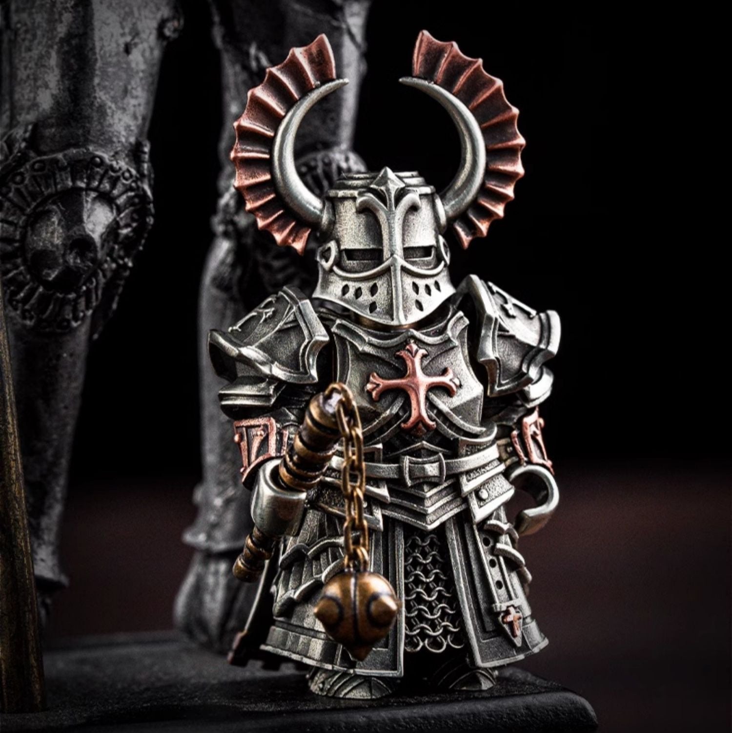 Nordic Style Handmade Pure Copper Magnetic Crusader Figurine