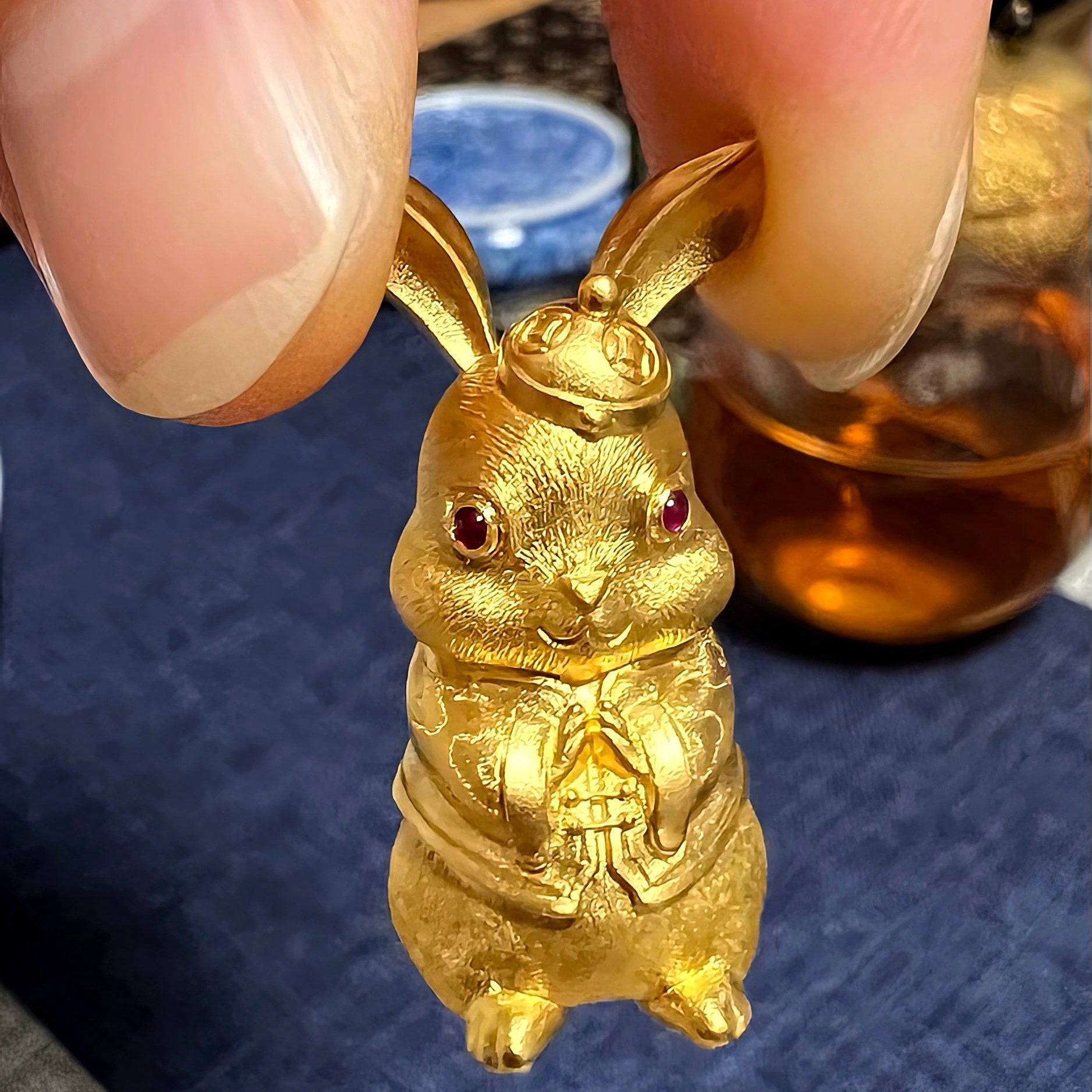 Traditional Handmade Gold Rabbit Pendant