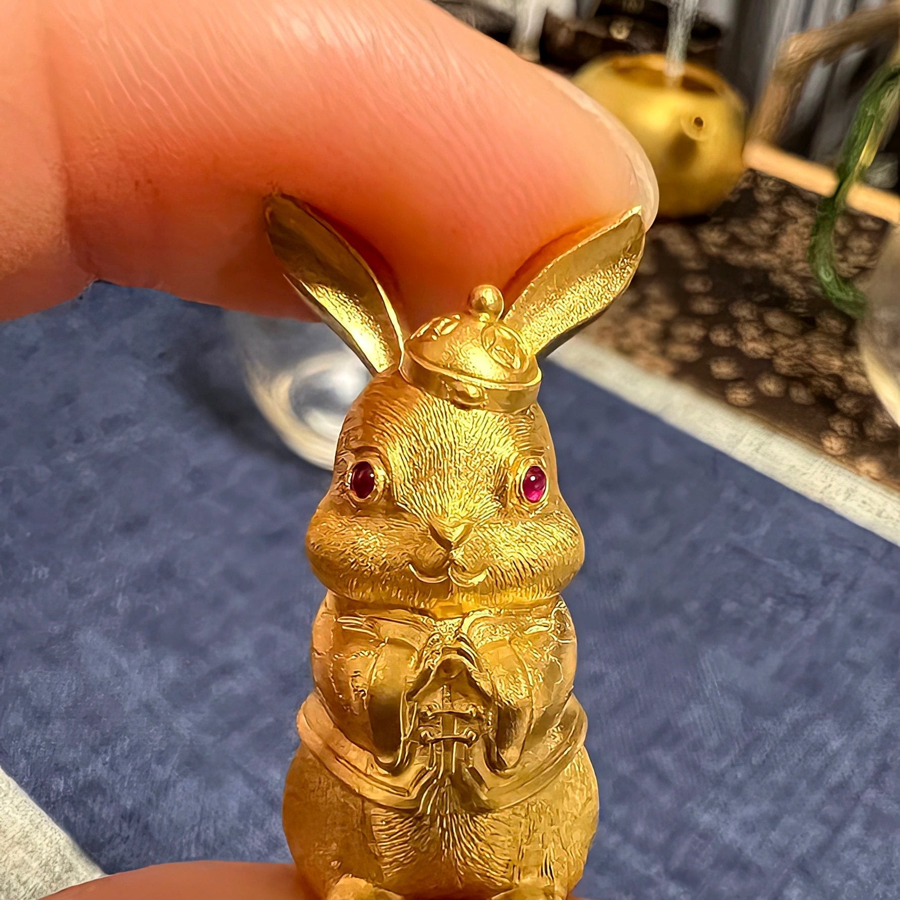 Traditional Handmade Gold Rabbit Pendant