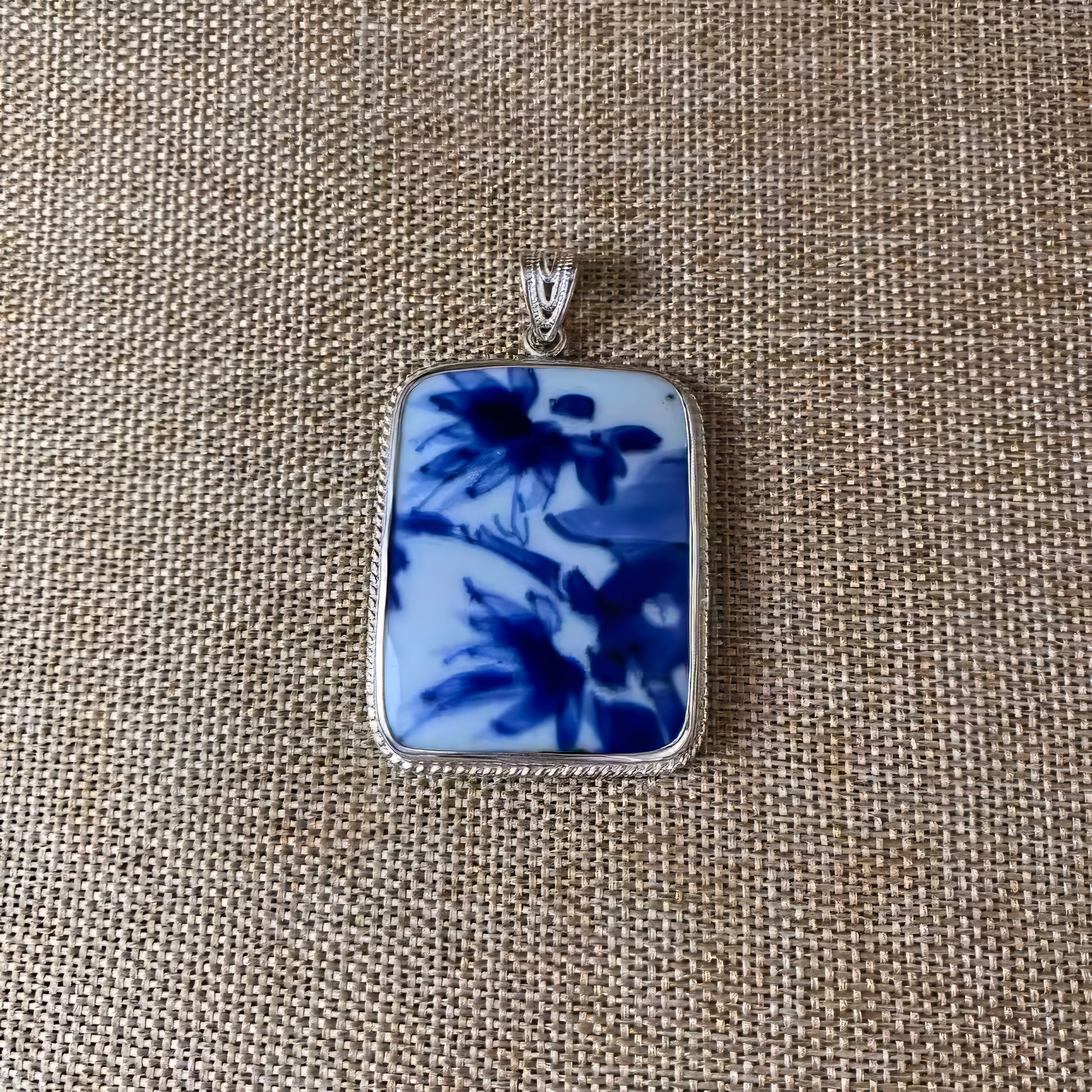 Blue and White Porcelain Pendant