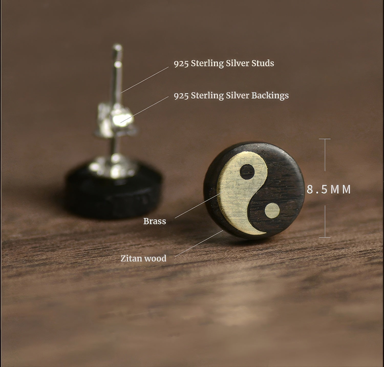 Yin-Yang Stud Earrings