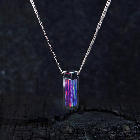 Radiant Mirage Opal Sterling Silver Necklace