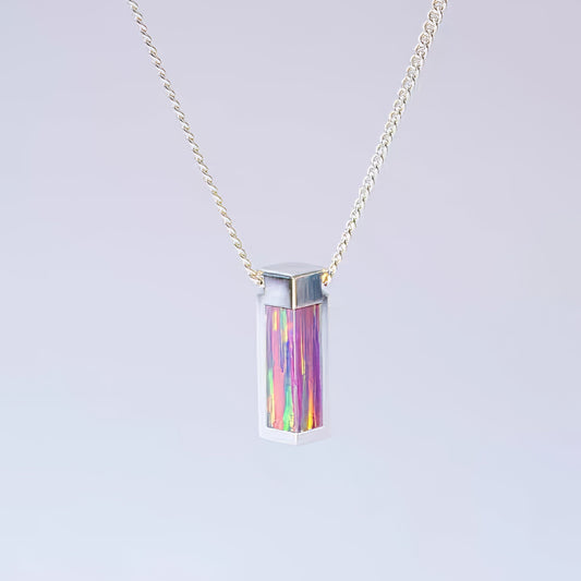 Radiant Mirage Opal Sterling Silver Necklace